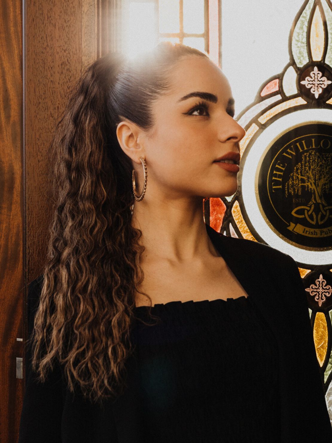 Ponytail extensions echthaar Zopf Ponytail extensions mit locken gestylt